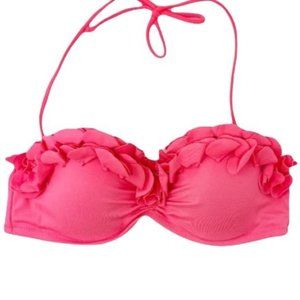 Victoria’s Secret Bikini Top Pink Size 34B Ruffles Neck Strap